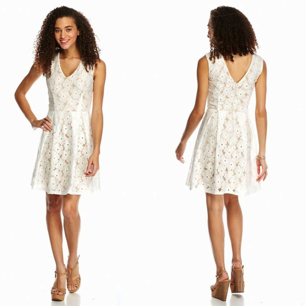 City Triangles Sleeveless Floral Lace Dress